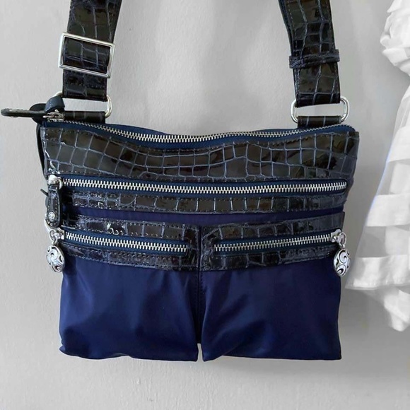 Brighton Navy blue Croc Pattern Bag - Picture 6 of 15